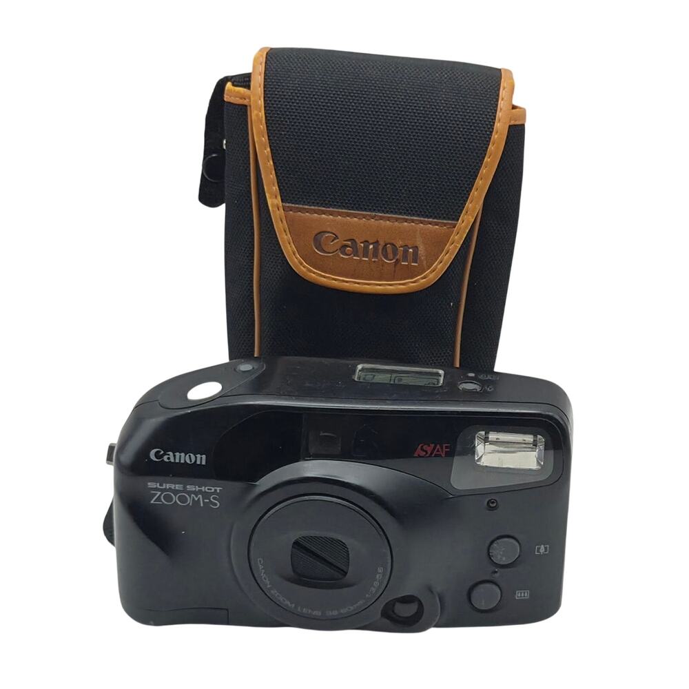 Canon Sure Shot Zoom-S 35mm Film Camera 38-60mm Tested W/ Case Battery